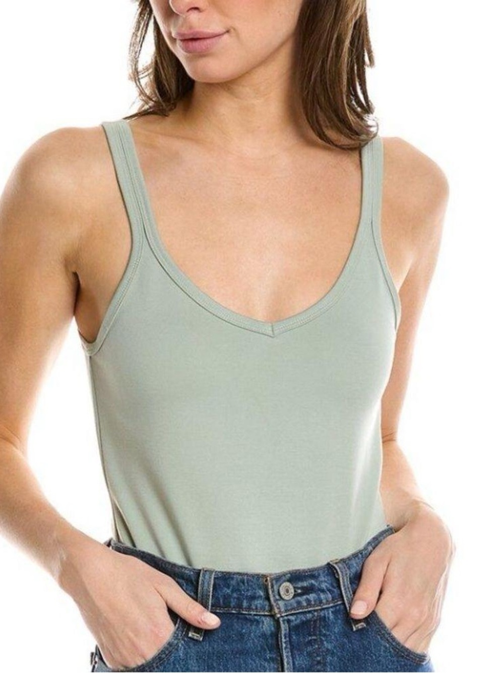 Everyday Scoop Neck Tank Top - Sage Green